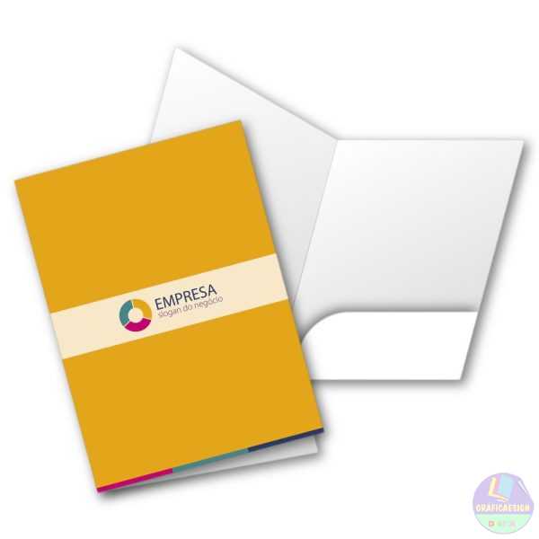 PASTA DE DOCUMENTOS C/ BOLSA IMPRESSÃO OFFSET PAPEL COUCHÉ 300g